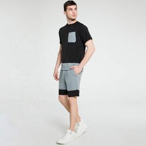 Hot sale products shorts set and t-shirts men summer cotton shorts set with frant pocket set - Product Image 5