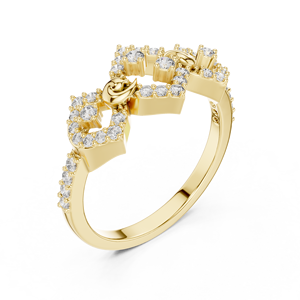 Ensemble de bagues en diamant de laboratoire pour femme EMPRESS RADIANCE, or jaune 18 carats plaqué rhodium, pour fiançailles, fêtes, mariages, événements glamour et usage quotidien - Product Image 4