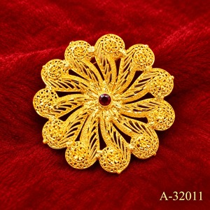 Broche Floral Plateado con Cristal Rojo en el Centro, Pin de Aleación Vintage, Joyería para Mujer, Boda, Fiesta A-32024 - Product Image 2