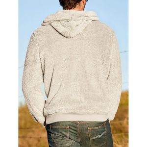 Chaqueta de invierno para hombre con cremallera de un cuarto, forro polar Sherpa, diseño patchwork, cuello alto, cálida, estilo urbano, para exteriores - Product Image 4