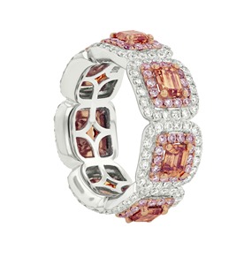 4.39 CT Moissanite Halo <b>Emerald</b> Cut 925 <b>Silver</b> Rhodium Plated Engagement <b>Ring</b> Eternity Band-Gift - Product Image 3
