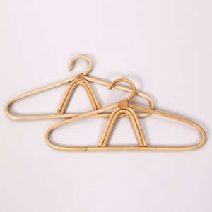 Wood clothes hangers clothing organizer handcrafted rattan hanger for boho-chic nursery <b>wardrobe</b> - Product Image 1