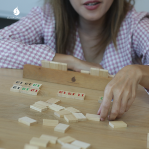 Match & Run : Wooden Number Tile Rummy Style Fast-Paced Number Matching Tabletop Game Made By SiamMandalay Brand - Product Image 3