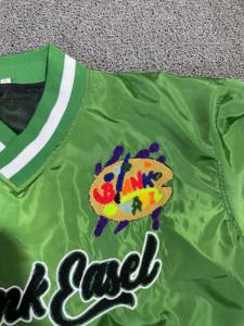 Custom School Team V Neck Satin Varsity Pullover <b>Jacket</b> Embroidered Chenille <b>Patch</b> Sports Uniform OEM Supplier Men's <b>Jackets</b> - Product Image 6