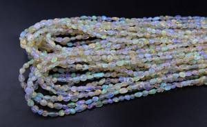 Perles d'opale éthiopienne naturelle multi-feu, opale de forme ronde lisse, environ. 8x3MM à 3MM, longueur de 16 pouces - Product Image 2