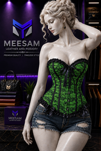Women's Goth <b>Punk</b> Plus-Size Zipper Leather Lace Corset Shapewear Hip Enhancer Latex Waist Trainer Satin Fabric Seamless Quick - Product Image 1