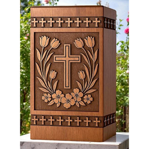 Eco-Friendly Wooden Urn for Human Ashes – Biodegradable Funeral Urn urn Memorial Keepsake by AYAANS - Product Image 1