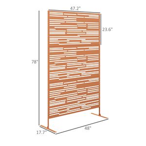 Schermo Privacy in Metallo Marrone per Esterni, 198 cm H x 122 cm L, Recinzione Decorativa Autoportante per Balcone e Finestra, Versione 2022 - Product Image 3