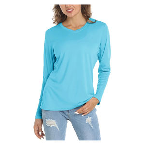 T-shirt en tricot à col rond et manches longues, couleur unie, coupe décontractée, longueur normale, vert, haut pour homme, coton/fibre de bambou, séchage rapide - Product Image 5