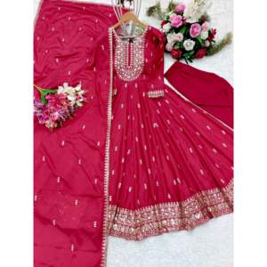 ชุดพรหมออกแบบด้วยเย็บปักถักร้อยลำดับงาน pent และ dupatta รวม - Product Image 2