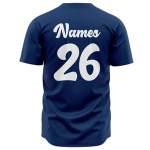 Camiseta Deportiva de Béisbol Personalizada para Hombre, Color Azul Marino, con Botones, Transpirable, Uniforme de Equipo de Softbol, para Juegos - Product Image 3