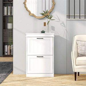 Armadio Portascarpe Bianco con Organizzatori per la Tua Collezione di Calzature - Product Image 6