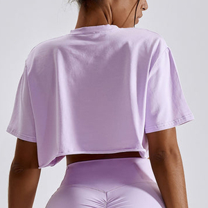 Top Corto de Verano 2026 para Mujer, Holgado, con Logotipo Personalizado, Elegante, de Manga Corta, de Algodón, para Actividades al Aire Libre - Product Image 6