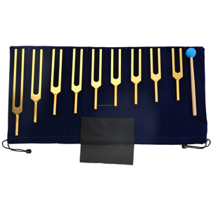 Juego de 9 Diapasones de Solfeggio Dorados para Ejercicios de Vibración Sonora y Relajación, Diseños Personalizados, Fabricante Mayorista - Product Image 1