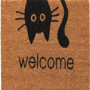 Alfombra de Bienvenida con Diseño de Gato, Nueva, con Reverso de PVC, Hecha a Máquina, Antideslizante, Lavable, Duradera, Ecológica, para Interiores y Exteriores, Hogar y Oficina - Product Image 1