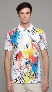 Chemises polo sublimées OEM pour hommes, chemises polo boutonnées d'été imprimées, 100% polyester, chemises polo de golf sublimées pour hommes - Product Image 4