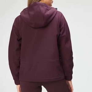 Chaqueta Cortavientos con Capucha para Mujer, Manga Larga, Color Sólido, Cierre de Cremallera, para Otoño, 100% Poliéster, Forro Tejido - Product Image 6