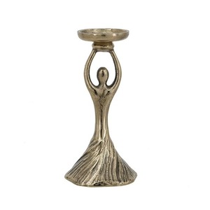 Porte-bougie avec tige décorative et base texturée pour la décoration de la maison - Product Image 1