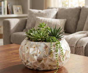 Pot de fleurs rond décoratif en nacre incrustée, fait main, vase à fleurs de luxe, support pour plantes d'intérieur et d'extérieur, fabriqué au Vietnam - Product Image 5