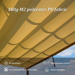 Pergola Retrattile in Alluminio per Esterni, Tettoia Parasole Resistente alle Intemperie per Patio, Barbecue, Feste, Matrimoni - Gazebo e Pergola - Product Image 3