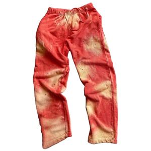 Meilleure vente Ensemble de pantalons de survêtement à capuche pour hommes avec broderie en détresse strass personnalisés Survêtements respirants délavés à l'acide au soleil - Product Image 5
