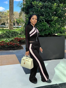 Conjunto de Pantalones de Dos Piezas para Mujer, Chándal Deportivo con Cremallera, Tops Casuales por Encima de la Rodilla, Cintura Elástica con Capucha, Estilo Y2K - Product Image 3