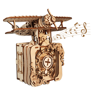 MUSIC PARK Puzzle 3D in Legno, Kit Modello Fai-da-Te Aereo Punk, Carillon 'You Are My Sunshine' per Regali di Compleanno e Festività - Product Image 1