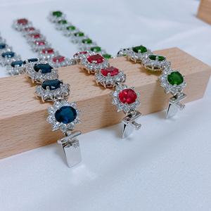 Joyería clásica Regalo de cumpleaños azul CZ Pulsera - Product Image 4