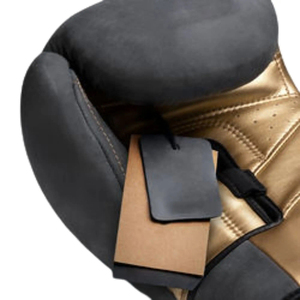 Gants d'entraînement de boxe gris mat de qualité supérieure avec accent doré, mitaines de sparring professionnelles pour le kickboxing, fabricant en gros - Product Image 4