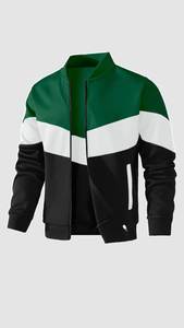 เสื้อแจ็คเก็ตเบสบอลบอมเบอร์บล็อกสีสำหรับผู้ชาย ซิปแบบวาร์ซิตี้ ผ้าไหม ระบายอากาศได้ดี น้ำหนักเบา สวมใส่สบาย เหมาะสำหรับเล่นกีฬาและกิจกรรมทั่วไป - Product Image 5