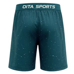 Custom Teal <b>Marble</b> Print Athletic Training Shorts with Elastic Waistband Lightweight Breathable Sports Gym Workout Performance - Product Image 2