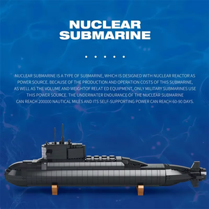 1498 Piezas Bloques de Construcción de Submarino Nuclear Estratégico Militar Grande, Modelo de Barco de Guerra, Ladrillos de Juguete DIY para Niños, Regalos de Vacaciones - Product Image 2