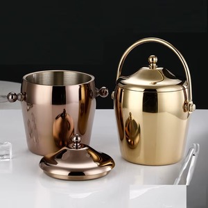 Cubo para hielo de acero inoxidable de alta calidad, ideal para mercados premium, bellamente elaborado por artesanos indios expertos. - Product Image 3