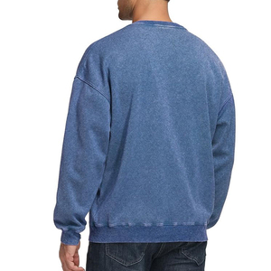 Vintage Winter Solid Crew Neck <b>Jumpers</b> Wholesale Custom Logo Oversized Distressed Stone Acid Wash Sweatshirt Cheap Price OEM - Product Image 4