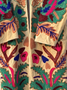 Handmade Velvet Suzani <b>Kimono</b> Robe Breathable Embroidery Long Sleeve Winter <b>Jacket</b> Indian Ethnic Bohemian Traditional Flowers - Product Image 6