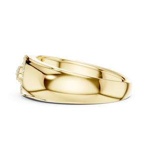 Bague solitaire en or jaune plaqué avec diamant, bijou pour fiançailles, anniversaire et usage quotidien - Product Image 5