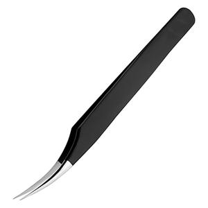 Pince à épiler professionnelle OEM en acier inoxydable courbé pour extensions de cils, pointe de précision fine, application classique et volume, durable - Product Image 5