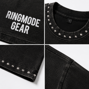 เสื้อยืดคอกลมพรีเมียมทรงโอเวอร์ไซส์สีดำฟอกยีนส์  ผ้าฝ้ายเนื้อหนัก ระบายอากาศได้ดี สไตล์สตรีทแวร์ลำลอง  พร้อมโลโก้ด้านหน้า รับผลิตแบบ OEM และ ODM - Product Image 4