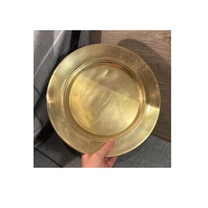 Assiettes de présentation dorées élégantes en acier inoxydable pour mariage, motif récif, pour dîner - Vente en gros - Product Image 5