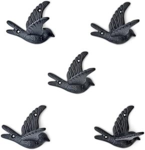 Gancho de pared de metal negro con forma de pájaro, colgador decorativo de 3.4 pulgadas para jardín, entrada o abrigos - Product Image 2