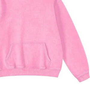 Sudadera con capucha rosa para mujer, de color sólido, forro polar, informal, con bolsillos, corte regular, para otoño. - Product Image 3