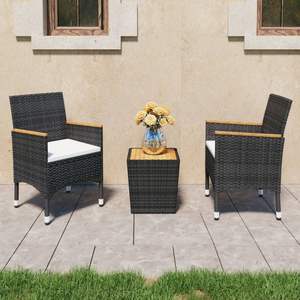Conjunto de Muebles de Bistró en Negro y Blanco Crema para Patio - Product Image 1