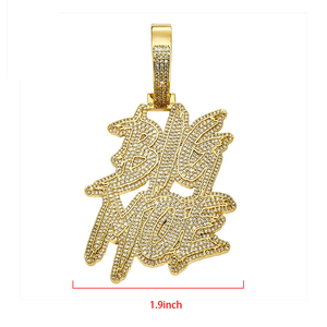 จี้เพชรโมอิสซาไนต์สุดหรูรูปตัวอักษร Moe ขนาดใหญ่ ประดับทองคำแบบ Iced Out สไตล์ฮิปฮอป สร้อยคอพร้อมจี้ เครื่องประดับสุดโดดเด่น - Product Image 4