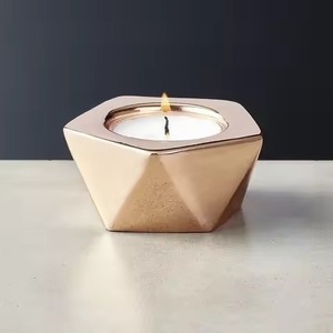 Handmade Metal Candle Jar Stylish Candle Holder Container Home Accent Decoration - Product Image 4