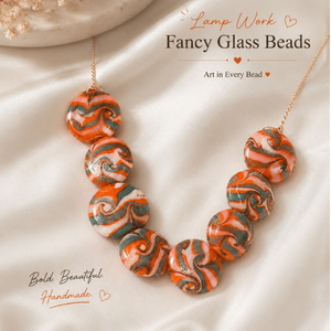 Premium Handmade Lampwork Fancy Glass <b>Beads</b> <b>Bracelet</b> 25mm Swirl Disc Design for Jewelry Making Fashion Accessories and Elegant - Product Image 4