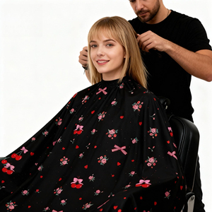 ผ้าคลุมตัดผมลายดอกไม้สำหรับผู้หญิง ขายดี ออกแบบเองได้ พร้อมคลิปโลหะปรับระดับได้ - Product Image 6