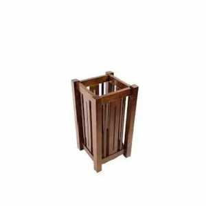 Porte-parapluies et porte-bâtons de marche moderne en bois naturel conique à lattes verticales pour entrée, vente en gros - Product Image 3