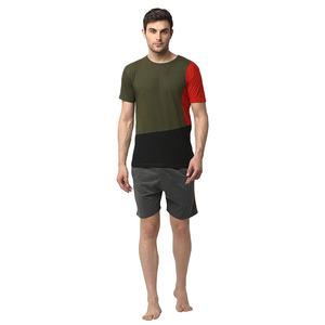 Conjunto de secado rápido de color de doble tono informal de verano para hombre, ropa de trabajo de panel transpirable - Product Image 1