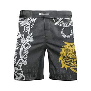 Men MMA Shorts Panel Print <b>Elastic</b> Waist Gym Training Kickboxing Lightweight Quick Dry Colorful Top top mens mma martial arts - Product Image 2