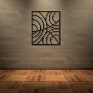 Décoration murale en métal géométrique abstrait moderne avec cercles concentriques découpés au laser, panneau décoratif mural pour salon, hôtel - Product Image 3